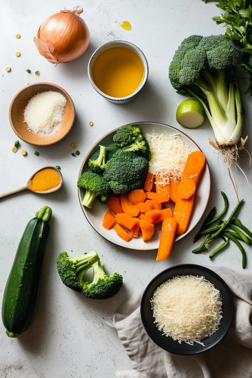 ingredientes risotto de verduras